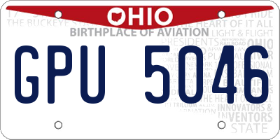 OH license plate GPU5046