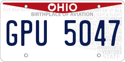 OH license plate GPU5047