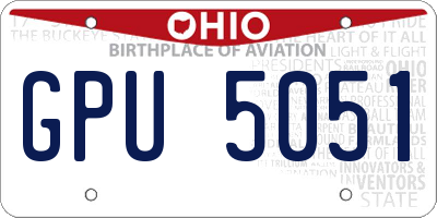 OH license plate GPU5051