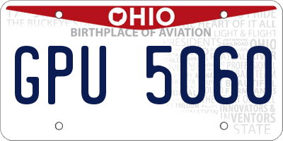 OH license plate GPU5060