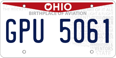 OH license plate GPU5061