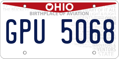 OH license plate GPU5068