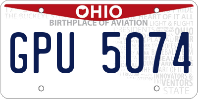 OH license plate GPU5074