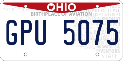 OH license plate GPU5075