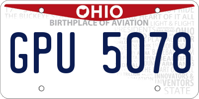 OH license plate GPU5078
