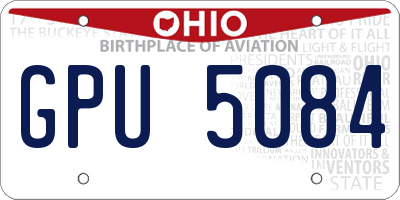 OH license plate GPU5084