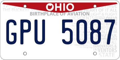 OH license plate GPU5087