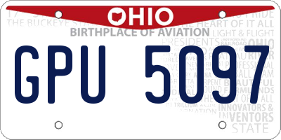 OH license plate GPU5097