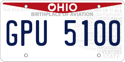 OH license plate GPU5100