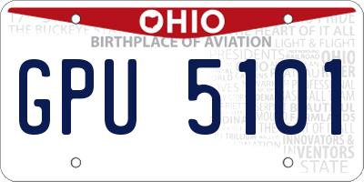 OH license plate GPU5101