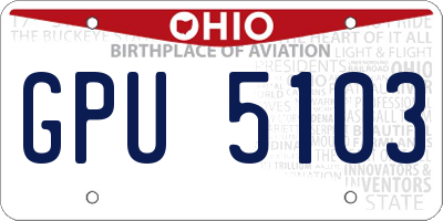 OH license plate GPU5103