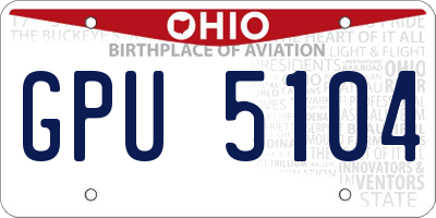 OH license plate GPU5104