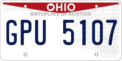 OH license plate GPU5107