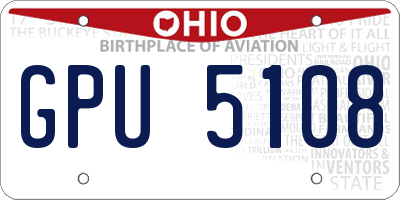 OH license plate GPU5108