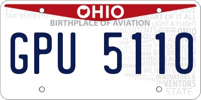 OH license plate GPU5110
