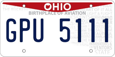 OH license plate GPU5111