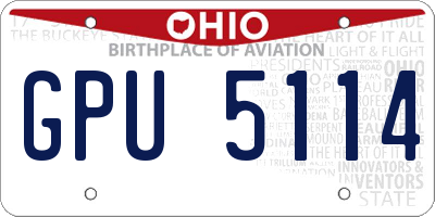 OH license plate GPU5114