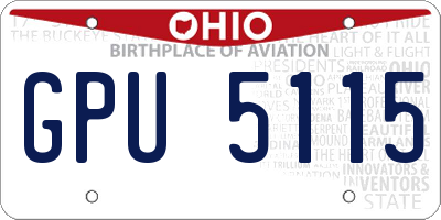 OH license plate GPU5115