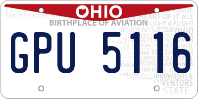 OH license plate GPU5116