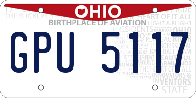 OH license plate GPU5117