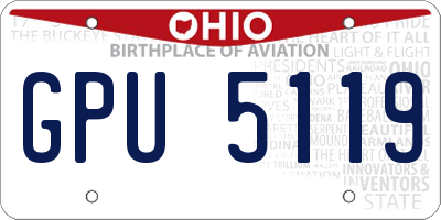 OH license plate GPU5119