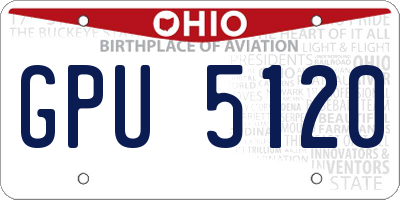 OH license plate GPU5120