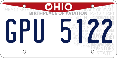OH license plate GPU5122
