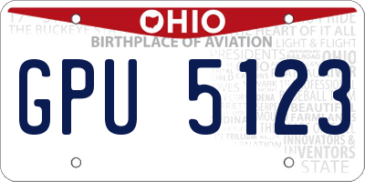 OH license plate GPU5123