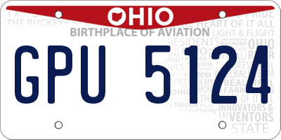 OH license plate GPU5124