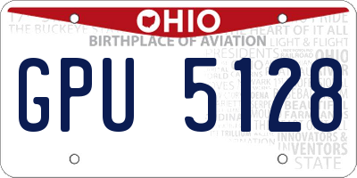 OH license plate GPU5128