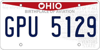 OH license plate GPU5129