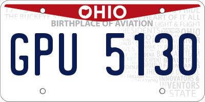 OH license plate GPU5130