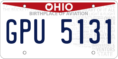 OH license plate GPU5131