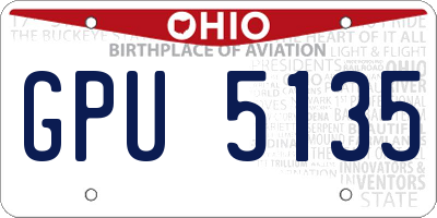 OH license plate GPU5135
