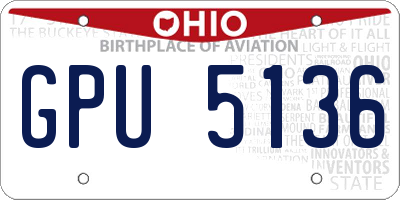 OH license plate GPU5136