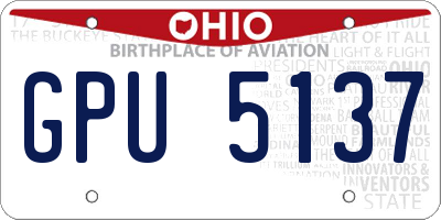 OH license plate GPU5137