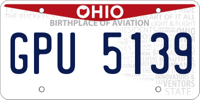 OH license plate GPU5139
