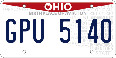 OH license plate GPU5140