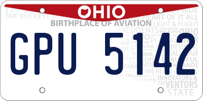 OH license plate GPU5142