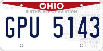 OH license plate GPU5143