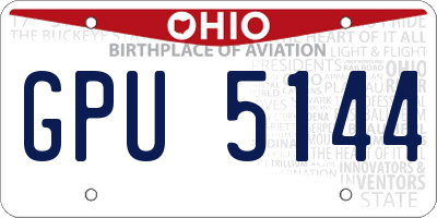 OH license plate GPU5144