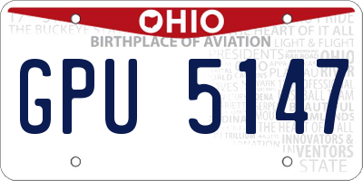 OH license plate GPU5147