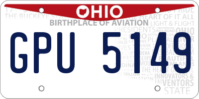 OH license plate GPU5149
