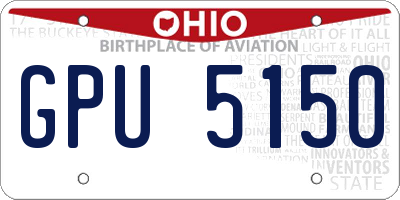 OH license plate GPU5150