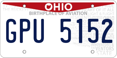 OH license plate GPU5152
