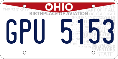 OH license plate GPU5153