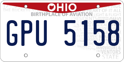 OH license plate GPU5158
