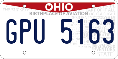 OH license plate GPU5163