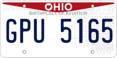 OH license plate GPU5165