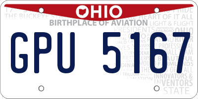 OH license plate GPU5167
